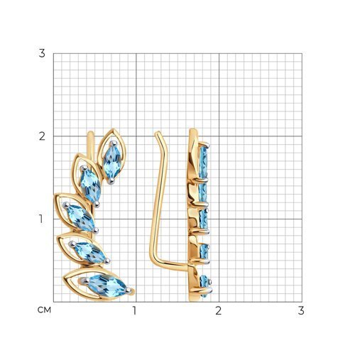 Серьги золотые пробы 585 с топазом (Арт.51-320-02066-1)