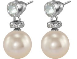 Серьги из серебра с жемчугом и кристаллом swarovski (Арт.abs-3-10-4-s)
