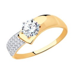 Кольцо из золота с фианитами (Арт.017402)