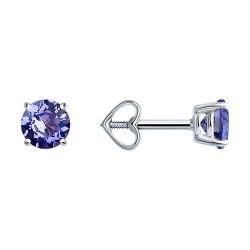 Серьги из белого золота с танзанитами (Арт.52-222-02297-2)