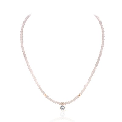 Ожерелье с фианитом и хрусталём «Нежное сияние» золото Estet (арт.01Л212215-1)