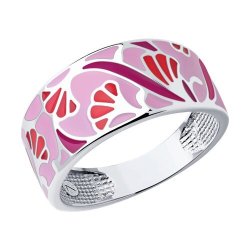Кольцо из серебра с эмалью (Арт.94013780)