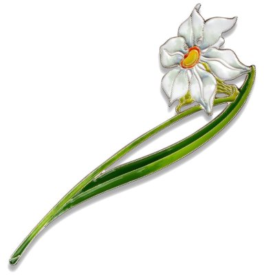 Брошь из серебра Т.Полякова &quot;Нарцисс поэтический&quot; (Арт.41475)