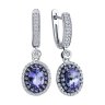Серьги из белого золота с бриллиантами и танзанитами (Арт.6024220)