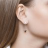 Серьги длинные из серебра с эмалью и фианитами (Арт.94021854)
