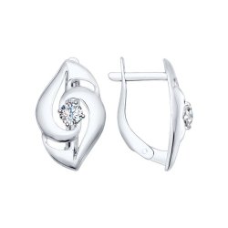 Серьги из серебра с фианитами (Арт.94022324)