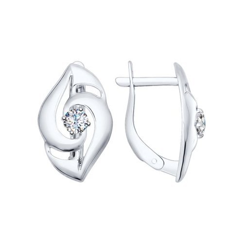 Серьги из серебра с фианитами (Арт.94022324)