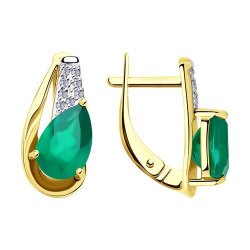 Серьги золотые пробы 585 с агатом (Арт.53-320-00149-1)