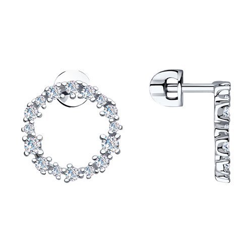 Серьги из серебра с фианитами (Арт.94023515)