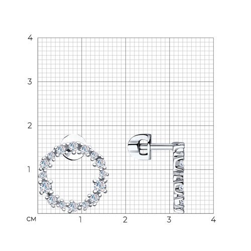 Серьги из серебра с фианитами (Арт.94023515)