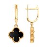Серьги золотые пробы 585 с ониксом (Арт.729088) Серьги золотые пробы 585 с ониксом (Арт.729088)