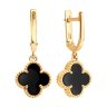 Серьги золотые пробы 585 с ониксом (Арт.729088) Серьги золотые пробы 585 с ониксом (Арт.729088)