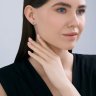 Серьги пусеты золотые пробы 585 с изумрудом гидротермальным (Арт.729214)