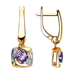 Серьги из золота с бриллиантами и танзанитами (Арт.6024120)