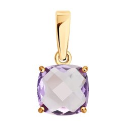 Подвеска золотая пробы 585 с аметистом (Арт.733019)