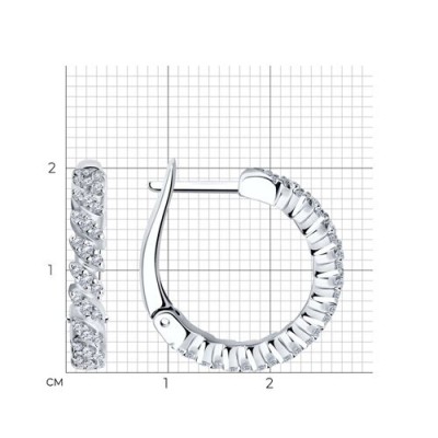 Серьги из серебра с фианитами «Вихрь сияния» Соколов (арт.9402)