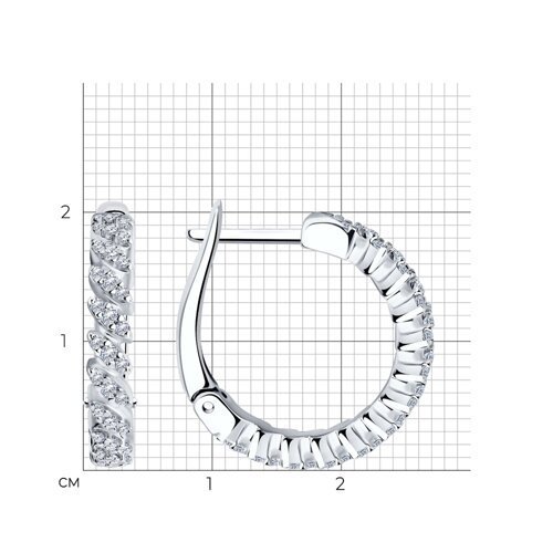 Серьги из серебра с фианитами (Арт.94025712)