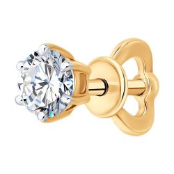 Серьга из золота с бриллиантом выращенным (Арт.9170002-5)