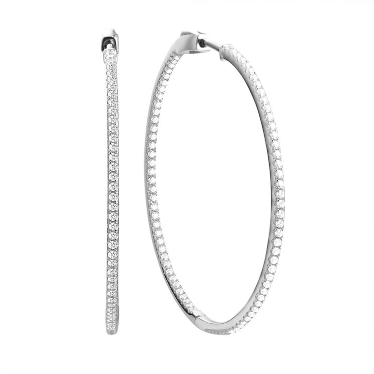 Серьги из серебра с фианитом (Арт.cz-e04451-x-w-x-x-w)