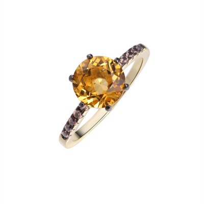 Кольцо из серебра с цитрином (Арт.cz-r00573-x-lb-ys-x-br)