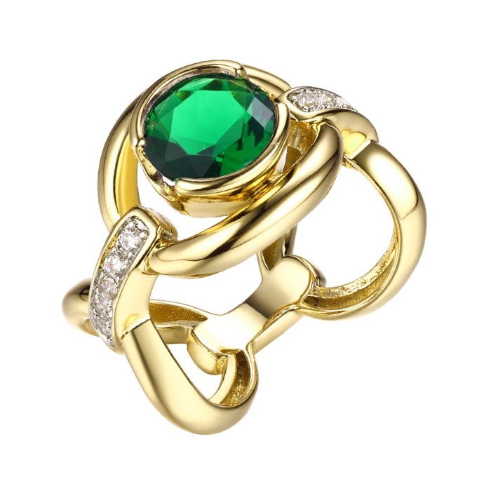 Кольцо из серебра с ситаллом и фианитом (Арт.cz-r03147-x-l-eg-x-w)