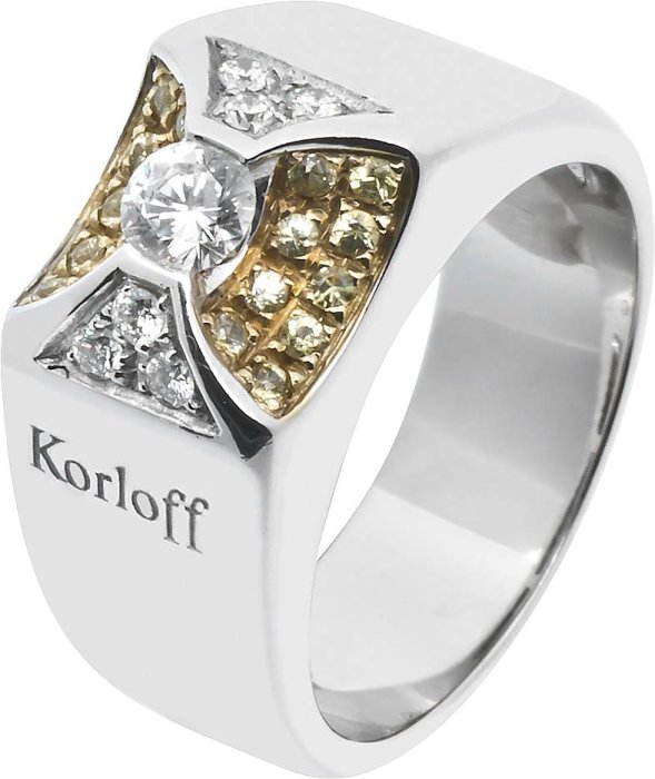 Кольцо из белого золота с бриллиантом и сапфиром (Арт.3213a16)