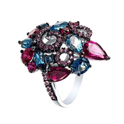 Кольцо из белого золота с сапфиром (Арт.aasr3197_ko_ps_mc_wg)