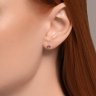 Серьги пусеты золотые пробы 585 с аметистом (Арт.728733)