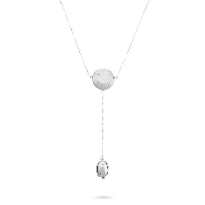 Ожерелье из серебра с кубическим цирконием «Affetto Luna» Fresh Jewelry (арт.RB-N318-1-X-W-X-X-W)