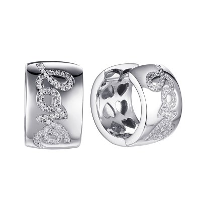 Серьги из серебра с фианитом (Арт.sl-e02988-x-w-x-x-w)