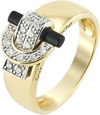 Кольцо из золота с бриллиантом и ониксом (Арт.tg043xdbn)