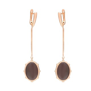 Серьги серебряные с керамикой и кубическим цирконием «Ceramic Charm» Fresh Jewelry (арт.TC-E01266-BR-G-X-X-W)