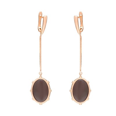 Серьги серебряные с керамикой и кубическим цирконием «Ceramic Charm» Fresh Jewelry (арт.TC-E01266-BR-G-X-X-W)
