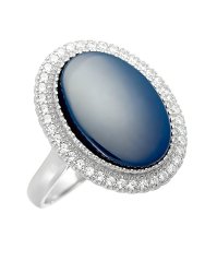 Кольцо из серебра с керамикой и куб. цирконием (Арт.tc-r00746-vl-w-x-x-w)