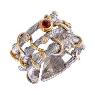 Серебряное кольцо BEAVERS с гранатом 1315g