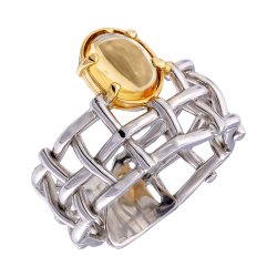 Серебряное кольцо BEAVERS с цитрином 12145ct