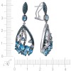 Серьги белое золото с бриллиантами и топазами «Морской Шелест» MyJewels (арт.ME32127)