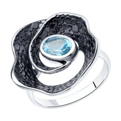 Кольцо из серебра с топазом (Арт.92011945)