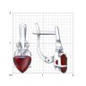 Серьги из серебра с гранатами и фианитами (Арт.92021179)
