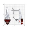 Серьги из серебра с гранатами и фианитами (Арт.92021179)
