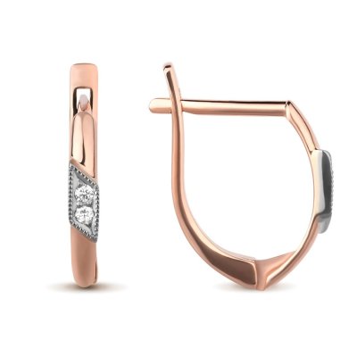 Серьги из золота с бриллиантом Русские Самоцветы (Арт.17171)