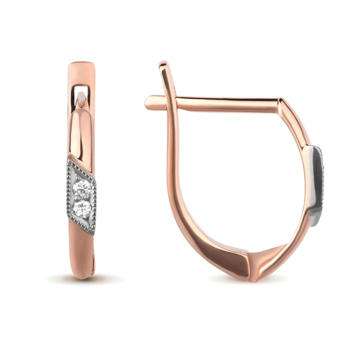 Серьги из золота с бриллиантом Русские Самоцветы (Арт.17171)