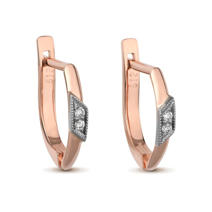 Серьги из золота с бриллиантом Русские Самоцветы (Арт.17171)