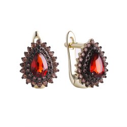 Серьги из серебра с гранатом (Арт.cz-e00692-x-lb-pg-x-br)