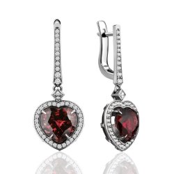 Серьги из золота с бриллиантом и турмалином Русские Самоцветы (Арт.95720)