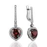 Серьги из золота с бриллиантом и турмалином Русские Самоцветы (Арт.95720)