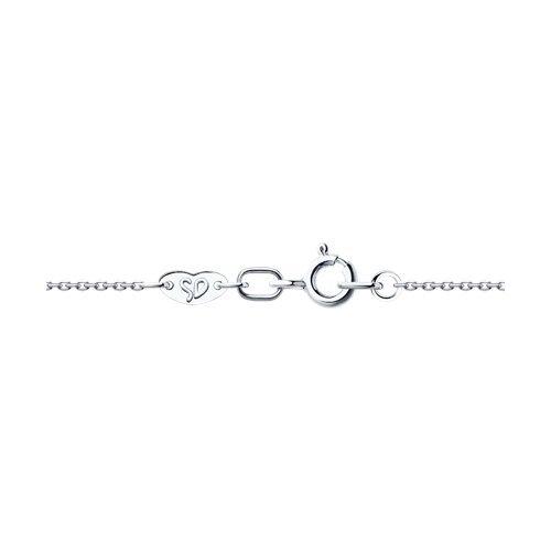 Колье из белого золота с бриллиантами и изумрудом (Арт.3070019-3)