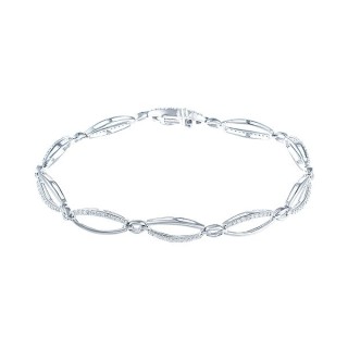 Браслет из белого золота с бриллиантами «Линии Света» My Jewels (арт.W4HBS-97_WG)