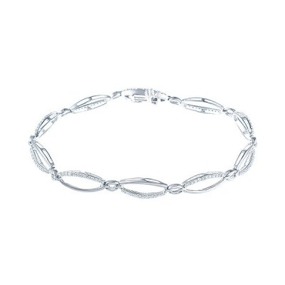 Браслет из белого золота с бриллиантом (Арт.w4hbs-97_wg)