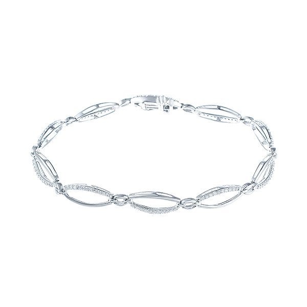 Браслет из белого золота с бриллиантом (Арт.w4hbs-97_wg)